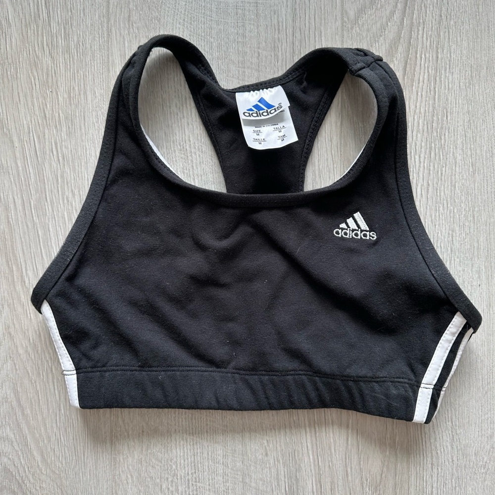 Adidas Black Sports Bra Size Medium
